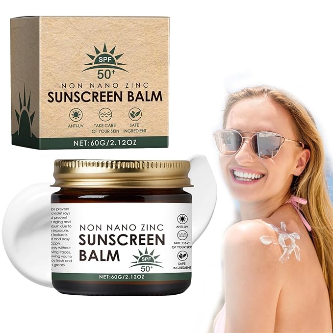 Beef Tallow Sunscreen - Beef Tallow and Zinc Sun Balm, Grass Fed Beef Tallow with SPF 50, Non-Nano Zinc Oxide Sunscreen, Natural Sunscreen Tallow Moisturizer for All Type Skin (1PC)