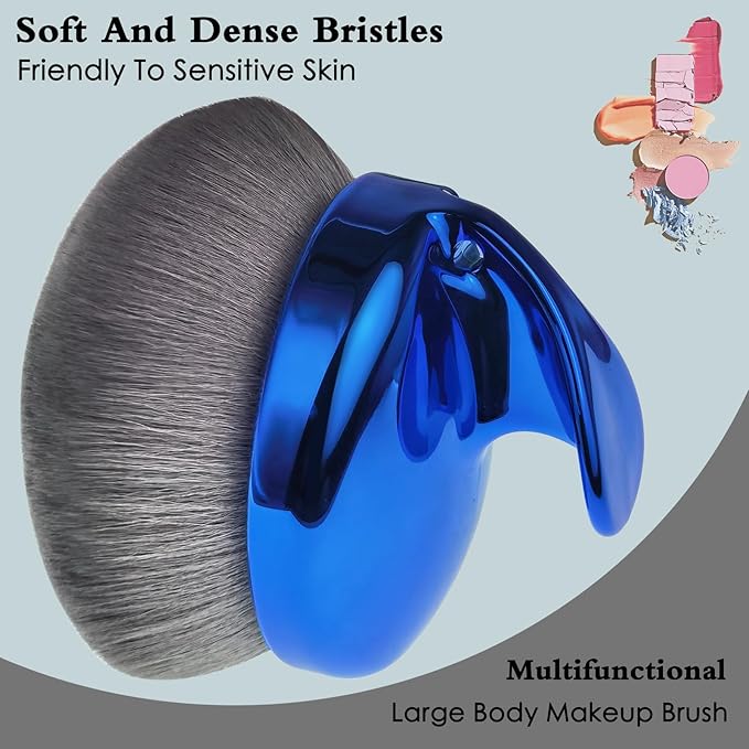 Extra Large Body Makeup Brush For Self Tanner, Leg Makeup, Bronzer Blend,112mm Oval-Headed Body Kabuki Brush With Ergonomic Grip Provides More Even Application, Face& Back Makeup Brush, Wet&Dry Use