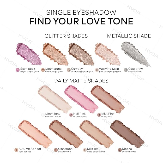 KYDA Nude Rosy Brown Matte Eyeshadow Single, Matte Brown Eyeshadow for Eyes and Brows, Ultra-fine Lightweight, Crease-proof High Pigmented Formula, Netural Mini Eyes Makeup, Cinnamon Tea