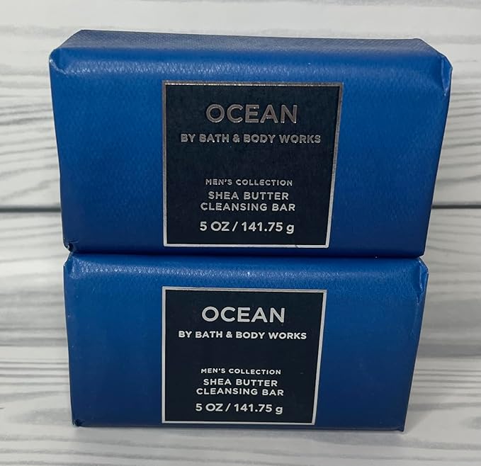 Bath and Body Works Ocean Shea Butter Cleansing Bar Soap 4.2 oz Each Pack of 2