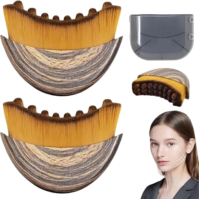 Lymphatic Contour Face Brush,Contour Face Brush for Lymphatic Drainage,Dry Lymphatic Drainage Massager,Ergonomically Designed to Fit The Skin Precisely-2PCS