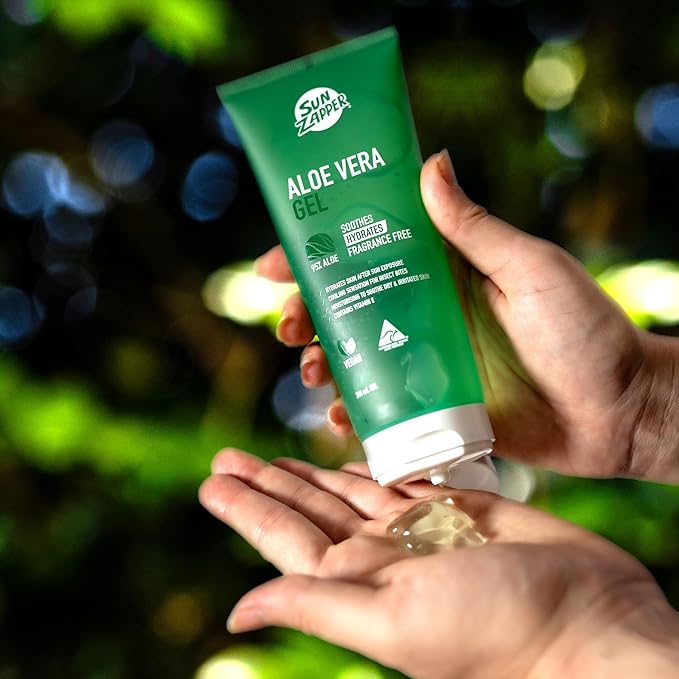 Sun Zapper After Sun Aloe Vera Gel 200mL (6.7 oz) – Cooling Sunburn Gel with Vitamin E and Panthenol, Fragrance Free, Moisturizing After Sun Care for Face and Body, Instant Soothing, Australian Made