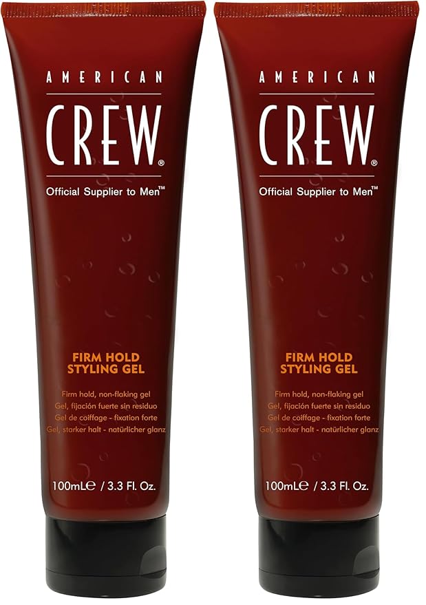 AMERICAN CREW Men's Hair Gel, Firm Hold, Non-Flaking Styling Gel, 3.3 Fl Oz (Pack of 2)