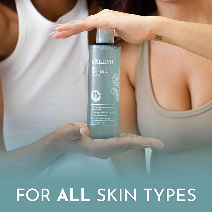 Bolden Skin Brightening Toner & Shea Oil Bundle – AHA Toner with 100% Natural Unscented Shea Oil with Vitamin E |