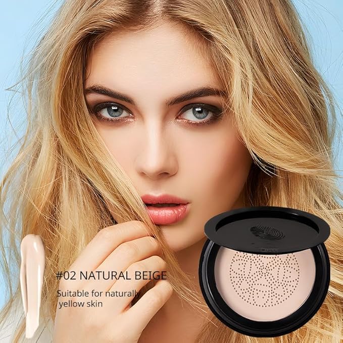 Air Cushion CC Cream Foundation Makeup, BB Cream Makeup, Color Correcting CC Cream, Tattoo Cover Up Makeup, Natural Full Coverage Foundation, Moisturizing Concealer Brighten,Even Skin Tone #02