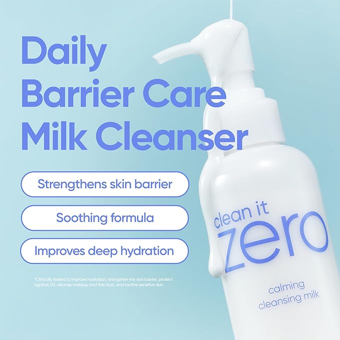 BANILA CO Clean It Zero Calming Cleansing Milk | Vegan Cleanser for Sensitive Skin | Oat & Rice Protein, Centella Asiatica Leaf Water | Soft Barrier-Care Korean Makeup Remover (200ml / 6.76 fl oz)