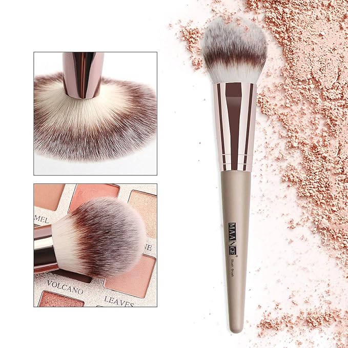 Makeup Brushes, 18 Pcs Professional Premium Synthetic Makeup Brush Set with Case, Foundation Kabuki Eye Travel Make up Brushes sets (Champagne Gold)