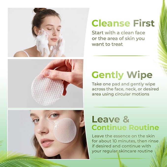 Korean Toner Pads for Face – Dark Spot Care Toning Pads with Snail Mucin, Niacinamide & Centella, Sensitive Skin, 100 Count
