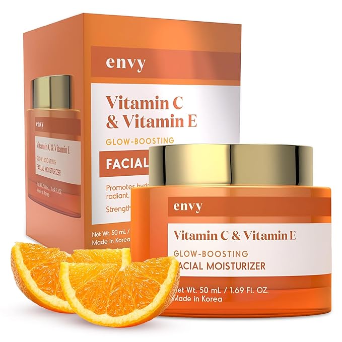 Envy Vitamin C & Vitamin E Face Moisturizer Cream - Hydrating, Reduces Acne Scars & Fine Lines - Anti-Aging, Dermatologist Tested for All Skin Types - 1.69 Fl. Oz