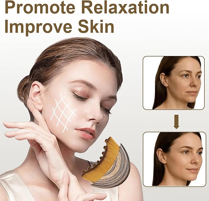 Lymphatic Contour Face Brush, Lymphatic Drainage Massager for Face,Ergonomically Designed to Fit The Skin Precisely and Relieve Fatigue (2Pcs)