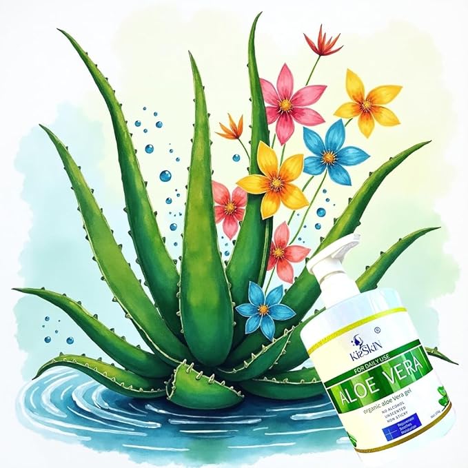 Organic Aloe Vera Gel, 100% Pure Soothing Moisturizer And Hydrating Gel, Fast Absorbing, For Face,Body,Hair,Skin,Scalp And Sunburn Relief, No Alcohol, Big 500ML Pump Bottle.
