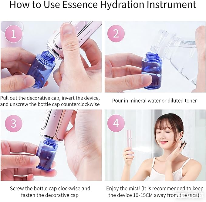 Portable Nano Mist Facial Sprayer, Handheld Facial Hydration Device for Serum & Toner Infusion, Makeup Setting & Daily Moisturizing, Travel-Friendly Face Humidifier