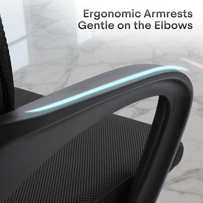 Ergonomic Office Chair - 330Lbs, Breathable Mesh Computer Desk Chair with Lumbar Support & Armrest, Rolling Swivel Adjustable Tilt Lock for Home Office/Gaming, Bedroom Study