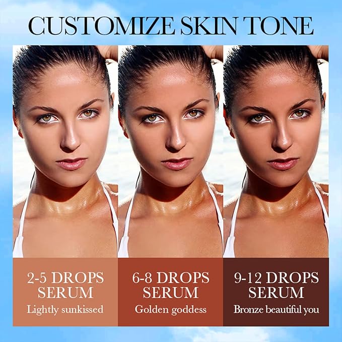 Natural Glow Instant Sun Drops, Sunless Tanning for Face and Body, Instant Sun Bronzing Drops, Oil Free, 1 Fl Oz (1 Fl Oz)