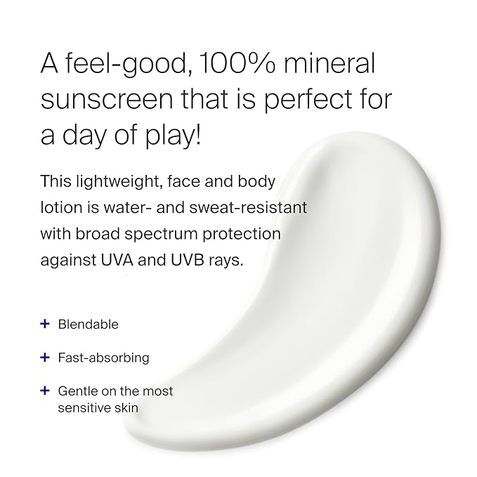 Supergoop! PLAY Mineral Lotion - 1 fl oz - Broad Spectrum SPF 30 Sunscreen for Face & Body - Lightweight, Fast Absorbing + Water-Resistant - With Green Algae