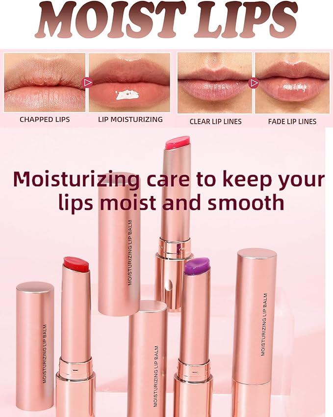 Hydrating Tinted Lip Blam, Natural Sheer Berry Nude Lipstick Moisturizing Lipgloss, Long Lasting Waterproof Lip Balm Stain Non-Stick Liptint Oil Stain Glossy Lipcolor Finish for Dry Cracked Lips-03