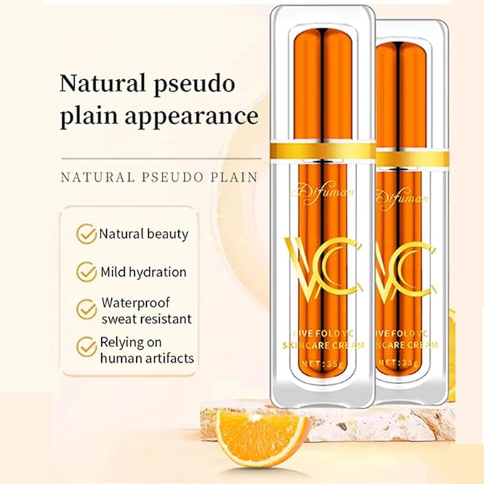 Five Vitamin C Tone-Up Cream, NEW Lightweight Long Lasting Hydrating Skincare Makeup Cream, Face Daily Moisturizer for All Skin Types (1PC)
