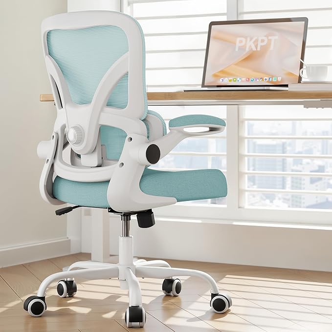 Mesh Office Chair, 330LBS Ergonomic Comfy Desk Chair with Adjustable Lumbar Support, Executive Computer Chairs for Home Office, Blue