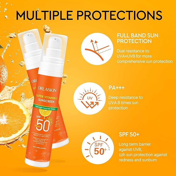 Sunscreen SPF 50 - Dry Waterproof Non-Greasy Broad Spectrum Body & Face Sunscreen Lotion for Sensitive Skin - On-the-Go Days Fast-Absorbing, Water and Sweat Resistant (Body Sunscreen)
