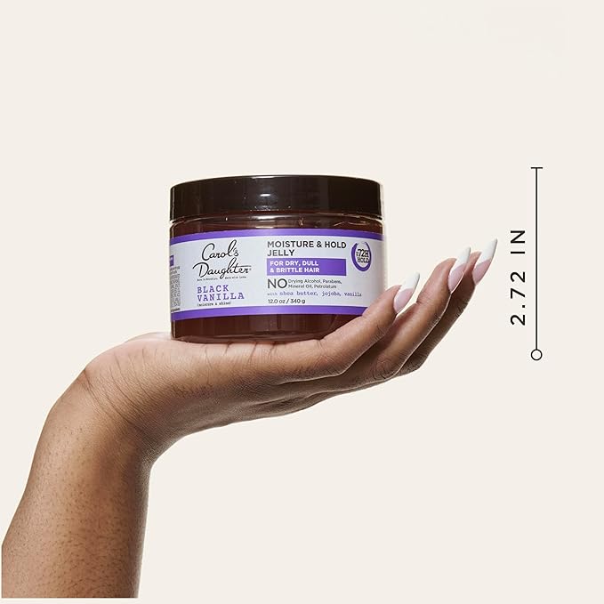 Carol's Daughter Black Vanilla Moisture and Hold Jelly,Hair Gel For Dry Hair with Shea Butter,Jojoba and Vanilla,12 Fl Oz,(Pack of 2)