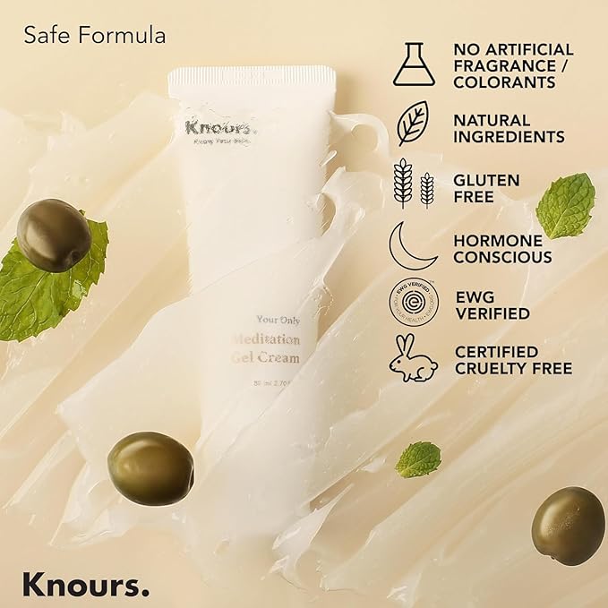 Light Weight Water Based Gel Moisturizer, Vegan Peppermint Squalane & Ceramide NP Hydrating Soothing Cooling (80ml 2.7 fl oz.)