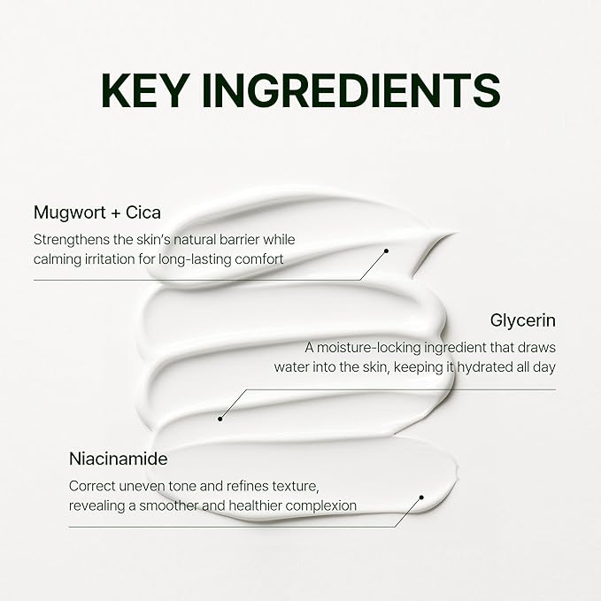 Mugwort Zero Film Moisturizer 60ml Niacinamide 2% panthenol glycerin adenosine