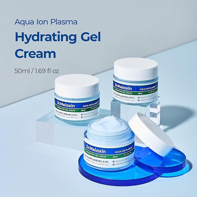 Dr.Melaxin Aqua Ion Plasma Hydrating Gel Cream for Dry & Sensitive Skin, Facial Moisturizing, Korean Skincare 50ml, 1.69 fl.oz