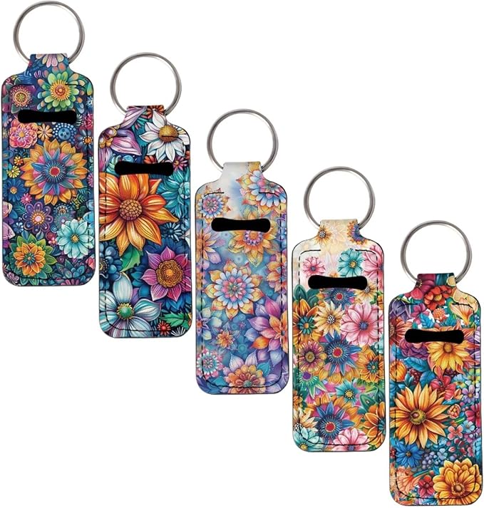 Pensura Chapstick Holder Keychain Fashion 5 Pcs Car Keychain Holder Portable Chapstick Holder Keep from Scratched and Dust