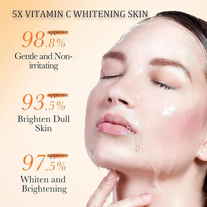 5X Vitamin C & Hyaluronic Acid Hydrating Toner - Brightening, Pore Minimizing Facial Toner for Glowing Skin & Sensitive Skin, 130ml（Gift for Women）