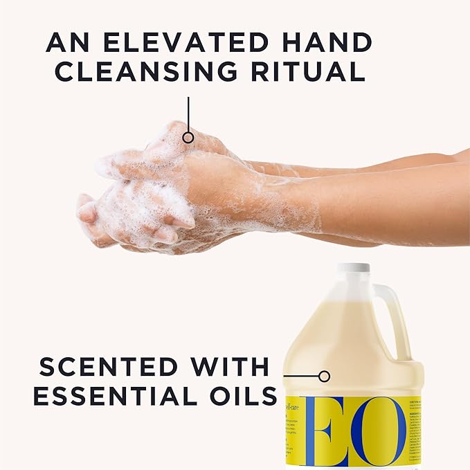 EO Liquid Hand Soap Refill, 1 Gallon, Lemon and Eucalyptus, made with Essential Oils for kitchen and bathroom