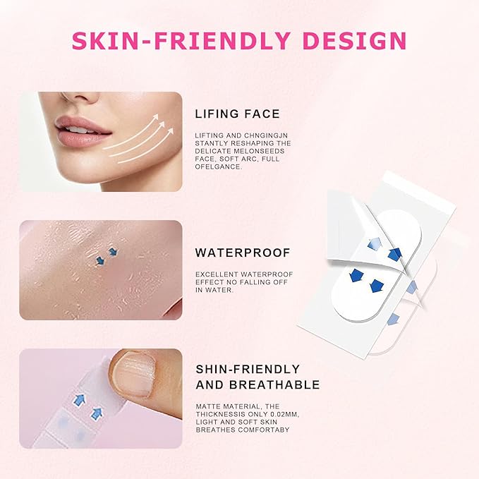 160PCS Neck Tape Lifting Invisible for Instant Face Lifting, Face Lift Tape Invisible, Wrinkle Tape, Double Chin, Jowls, Eyes & Neck | Waterproof Skin Tape Under Makeup