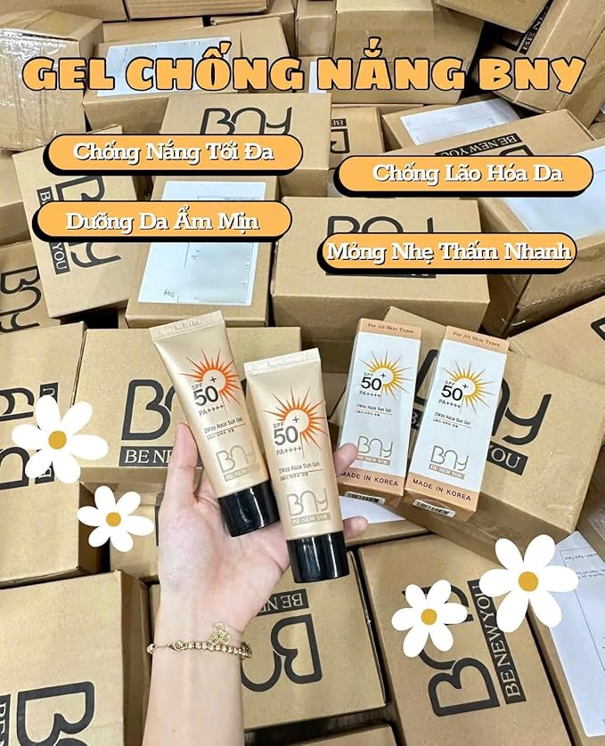 2 Pack x 30ml Be New You (BNY) Sun Gel, SPF 50+ PA++++ Korean Sunscreen, For All Skin Types