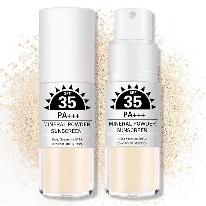 Mineral Sunscreen Powder for Scalp and Hair SPF 35 PA+++ Scalp Sunscreen Powder with Broad Spectrum UV Protection, Lightweight, No-Greasy, Easy to Apply, 1PC