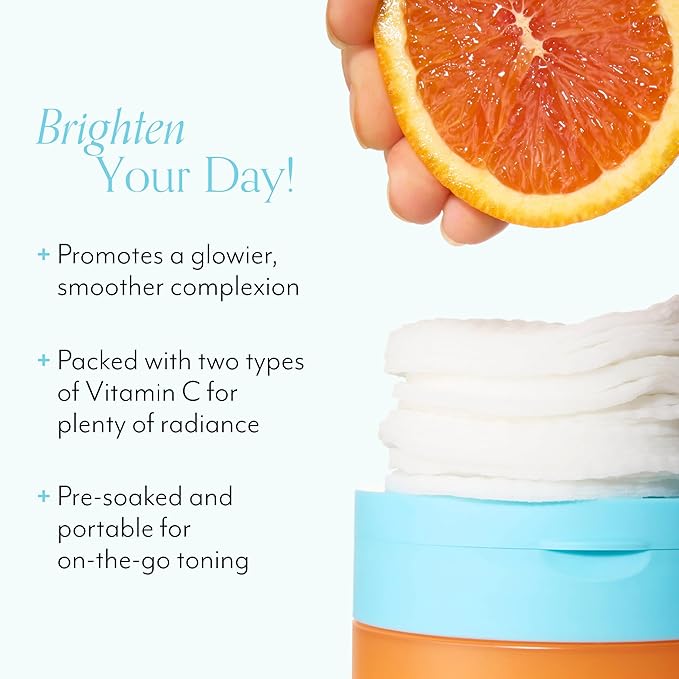Bliss Bright Idea Vitamin C Toner Pads & Vitamin C + Tri-Peptide Brightening Serum Duo– Antioxidant Skincare Bundle for Radiant Skin – Targets Dark Spots, Uneven Texture, and Dullness – Clean, Vegan,