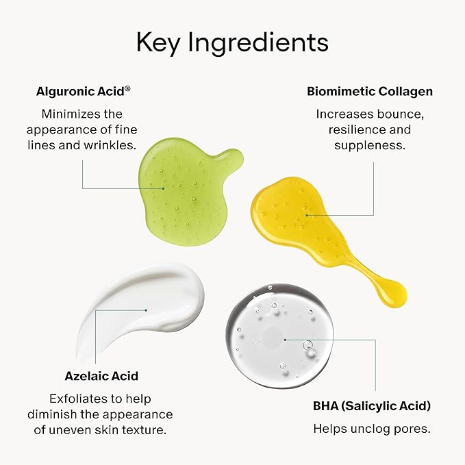 Algenist Genius Liquid Skin Resurfacing Face Toner - Gentle 2% BHA Liquid Exfoliant with Salicylic Acid & Collagen - Minimizes Pores, Firms & Smooths Fine Lines - Vegan Anti Aging Skin Care (3.4 oz)