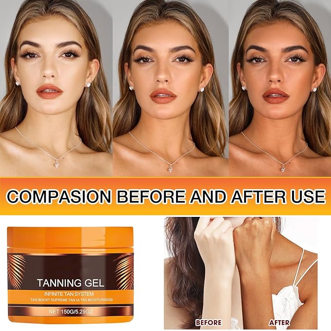 Luxury Intensive Tanning Gel, Beauty Tanning lotion, Natural Tanning Accelerator Cream Gel Tan Skin, Instant Tanning Cream For Sunbeds & Outdoor Sun