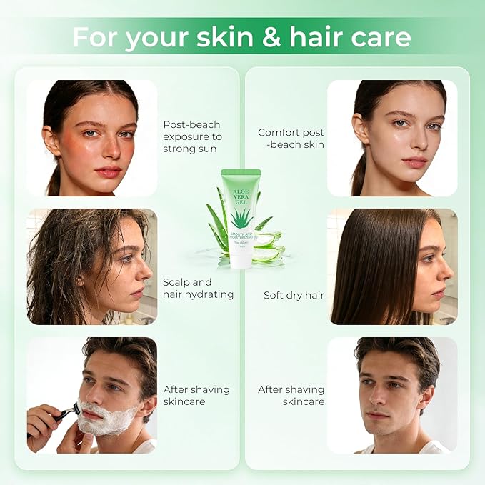Travel Size Aloe Vera Gel Bulk Mini Natural Organic Aloe Vera Lotion, Individually Wrapped Moisturizer Soothing After Sun Aloe Cream for Face Body Skin Care Outdoor Vacation 1 Fl Oz (Pack of 200)