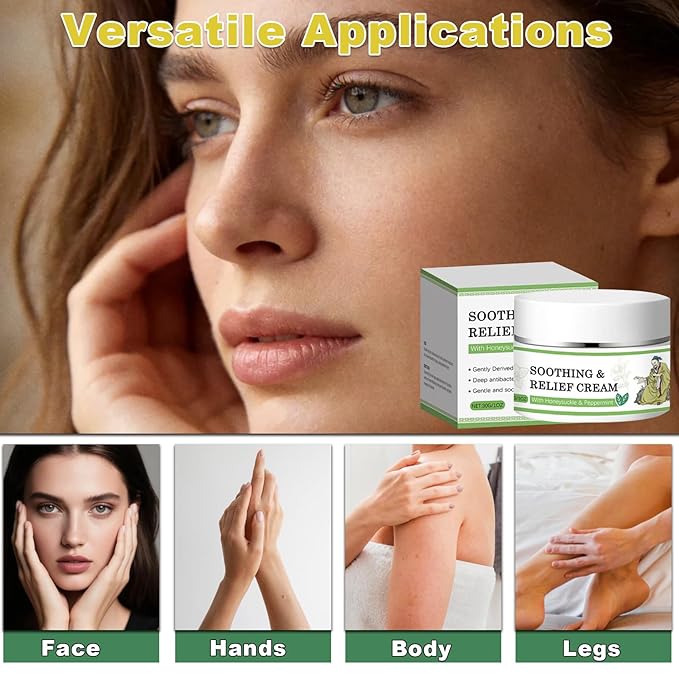 3 Pcs Soothing Relief Cream,Natural Hydrating & Cooling Ointment,Herbal Moisturizer for Sensitive Skin,Cream to Relieve Dryness and Irritation,ightweight & Non-Greasy for Daily Skin Care（30g/1.06oz）