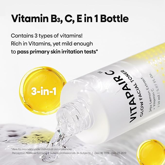 Nature Republic Vitapair C Glow Facial Cleanser Toner Set - Korean Vitamin Skincare, Cleaner Skin, Hydrating, Niacinamide, Lightweight