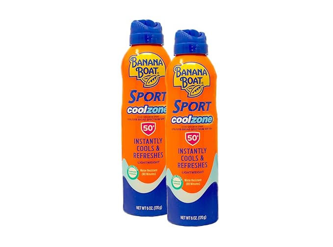 Banana Boat Sport Performance Coolzone Continuous Spray Sunscreen SPF 50+ 6 OZ - (Pack of 2)