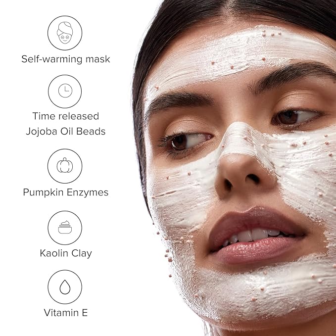 DRMTLGY Pumpkin Enzyme Face Mask with Jojoba Beads. Gentle Exfoliating Pumpkin Facial Mask for Dullness, Uneven Skin Tone, Fine Lines and Wrinkles. 5.5 oz, 2 pack