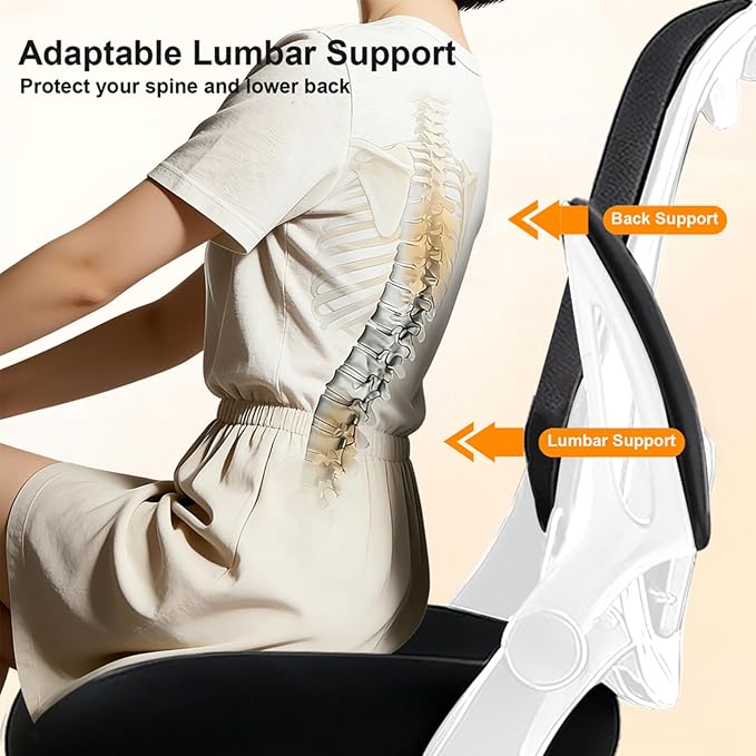 Office Chair, Ergonomic Breathable Mesh Chair,Flip-Up Arms and Adjustable High Back Lumbar Support,Comfy Computer Chair for Home Office (Black/White, 407)