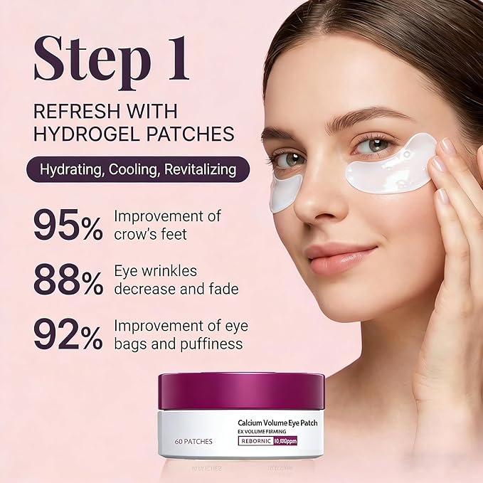 Eye Care Duo Calcium Multi Balm Stick + Hydrogel Under Eye Patches 30 Pairs, Anti-Aging, Wrinkle Reducing, Hydrating & Firming, Volume Balm for Eyes, Neck & Face, Travel-Friendly