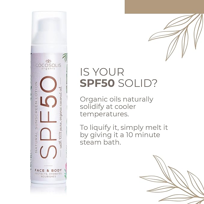 COCOSOLIS Natural Sunscreen Lotion SPF 50 | Effective UVA and UVB protection | Long-lasting Saturated Tan | Nourished & Hydrated Skin | For Face & Body | Mineral Sun Block | 100% Natural Ingredients