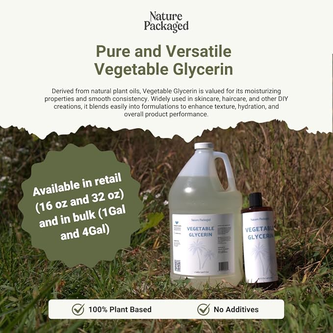 Vegetable Glycerin Oil - 100% Pure Plant Based Glycerol for DIY Skincare, Hair Care, Soap Making & Cosmetics - Vegan Moisturizing Humectant for Lotions & Creams - USP Grade 16oz