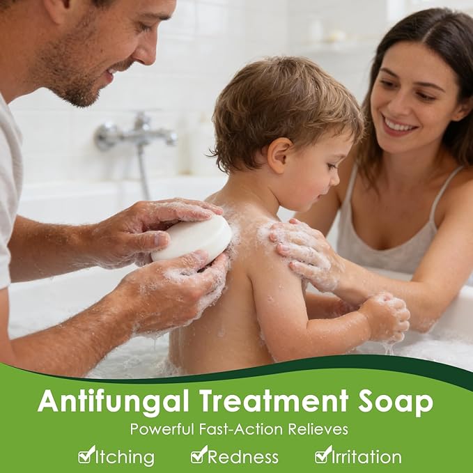 Antifungal Soap, Tea Tree Antifungal Soap Bar for Back Acne, Athlete's Foot, Tinea, Ringworm, Jock Itch, Face & Body Wash Soothing Care for Men And Women, Relief of Itchy