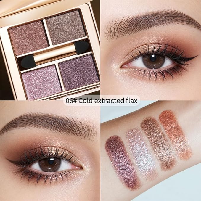 Cool Mauve Purple Eyeshadow Palette, High Pigment Shimmer & Glitter Shades for Icy Pink Glow, Soft Glam & Plum Smokey Eyes — Long-Lasting Blendable Eye Makeup for Green, Hazel & Brown Eyes