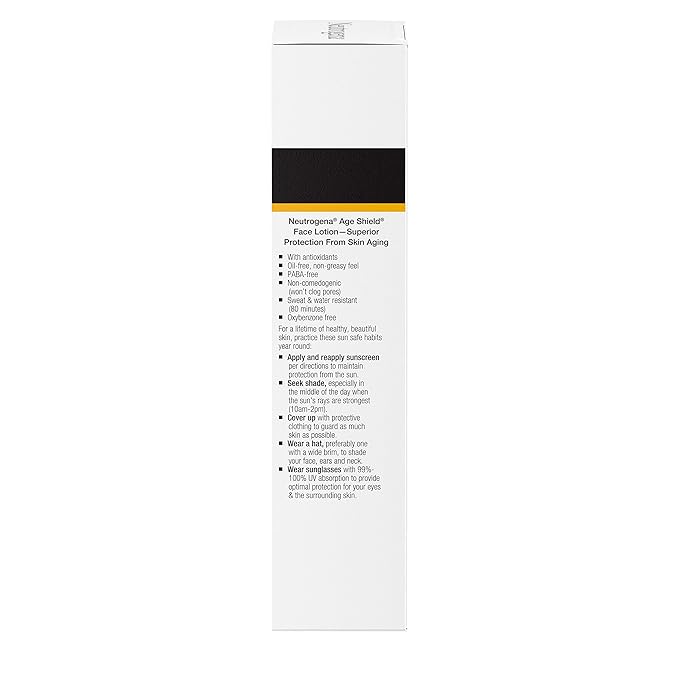 Neutrogena Age Shield Face Oil-Free Sunscreen Lotion with Broad Spectrum SPF 70, Non-Comedogenic Moisturizing Sunscreen to Help Prevent Signs of Aging, PABA-Free, 3 fl. oz.