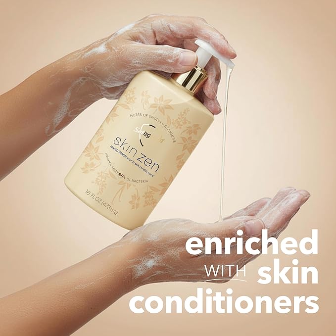 Safeguard Liquid Hand Soap, Skin Zen, Washes Away 99% Bacteria, Made with Natural Moisturizers & 2X Skin Conditioners, Safeguarding Families, PH Balanced Formula, Vanilla & Cashmere Scent, 16 oz