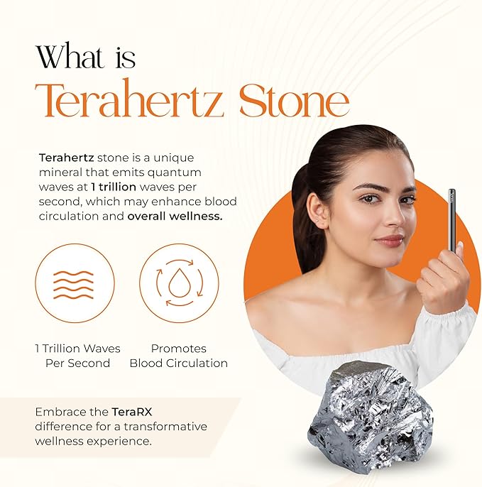 TeraRX® Terahertz Acupuncture Pen for Face – Authentic Terahertz Stone Pressure Point & Deep Tissue Massage Tool - Premium Acupressure Pen & Reflexology Tools for Beauty & Self-Care Rituals